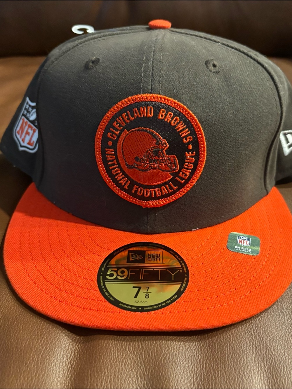 New Era 59FIFTY Cleveland Browns Hat Cap Size 7 7/8 NFL On field headwear New